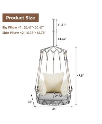Outdoor Floating Swing Chair with 8 Inch Waterproof Cushion 300lb Capacity