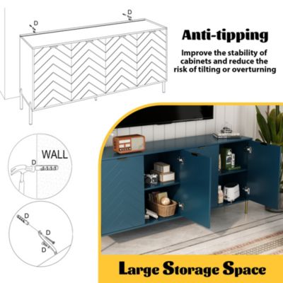 4-Door Accent Cabinet More Large Storage Cabinet