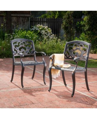 Austin Cast Aluminum Dining Chairs Set of 2 Rust-Resistant Patio Seating