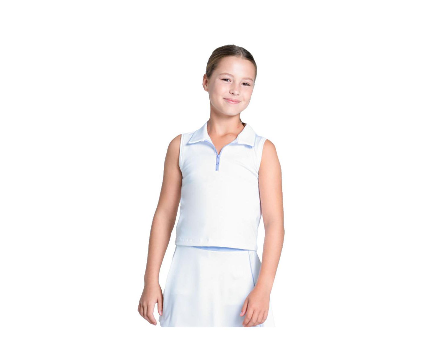Женское поло Lucky In Love Club Zip Sleeveless Golf Polo, цвет: Белый — фото 1