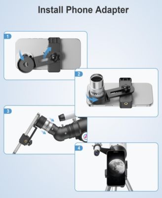 Telescope 80mm Aperture 500mm Refractor Portable Astronomical Telescope for Adults Kids Beginners with Tripod and Accessories