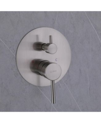 Single-Handle 3-Spray Round High Pressure Tub and Shower Faucet in Brushed Nickel (Valve Included)