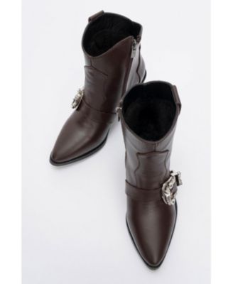 Any Leather Buckle Boot (Women)