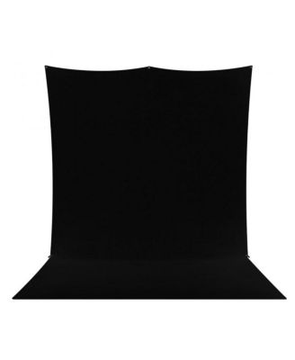 8x13' X-Drop Pro Wrinkle-Resistant Backdrop Kit with Stand, Rich Black Sweep