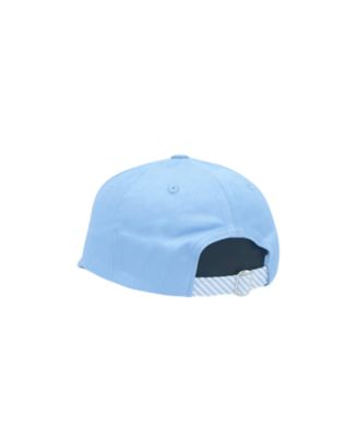 Seersucker Sailboat Baseball Hat in Blue