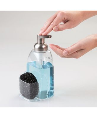 Acrylic Kitchen Sink Caddy with Soap Dispenser - Clear/Brushed Nickel