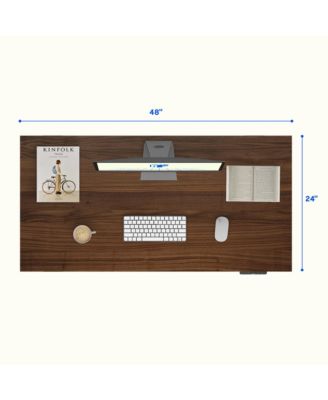 E7-COMMERCIAL 48  W Electric Adjustable Standing Desk, Black Walnut Top, Black Base