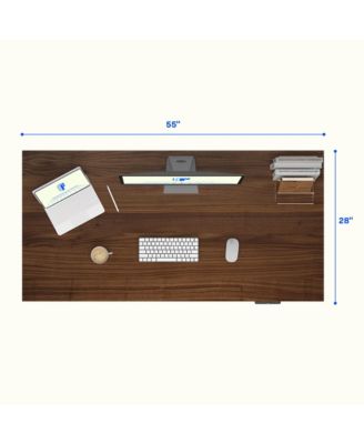 E7-COMMERCIAL 55  W Electric Adjustable Standing Desk, Black Walnut Top, Black Base