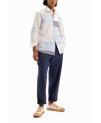 Men's Striped patch shirt.