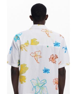 Men's Short-sleeve shirt with leaves