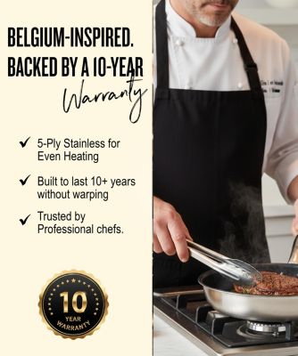 Maestro Nonstick Stainless Steel Frying Pan - Easy to Clean, Oven Safe and Made without PFAS, PFOA & PTFE