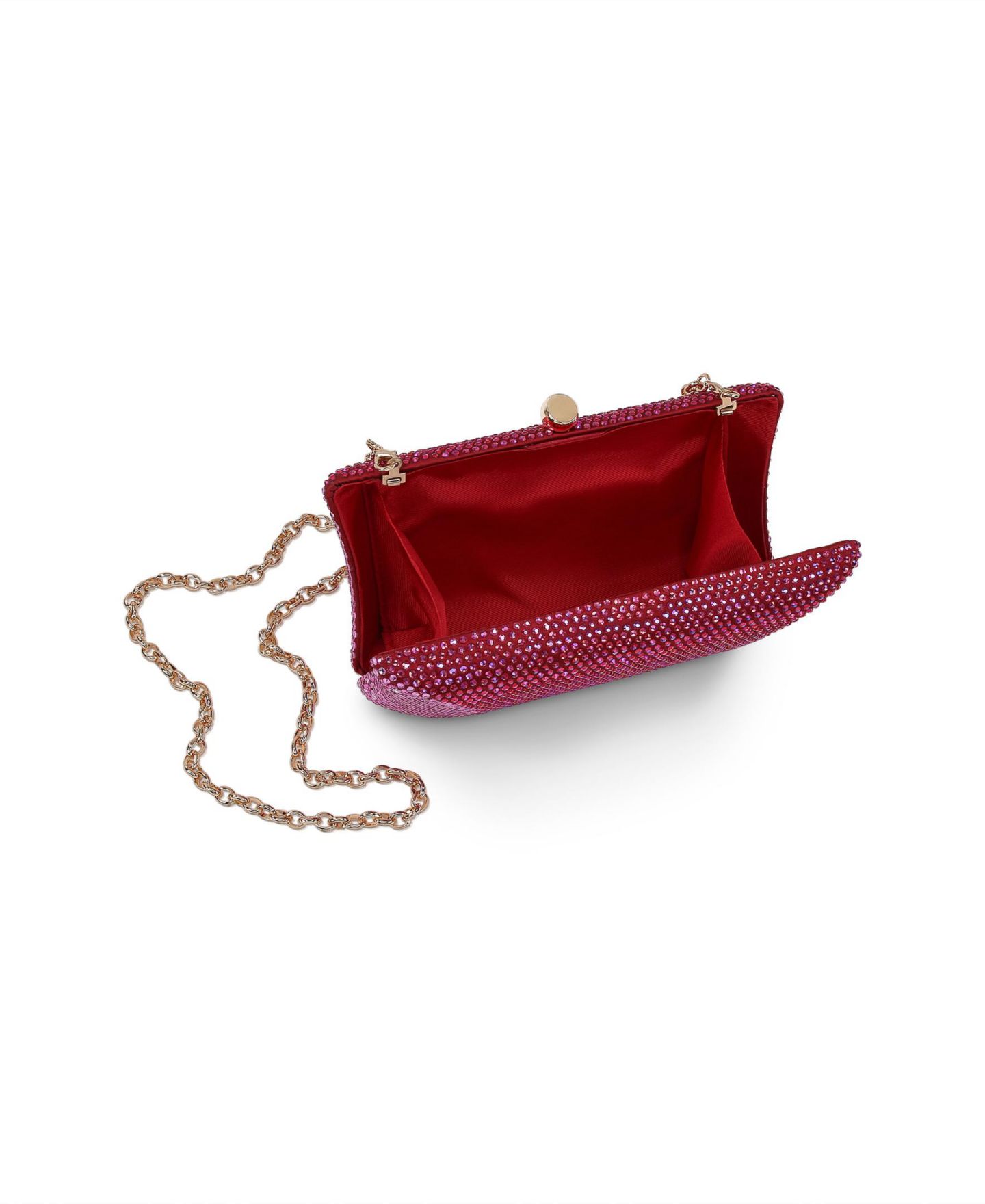 Женские клатчи Jewel Badgley Mischka Nia Crystal Baquette Minaudiere, цвет: Бордовый — фото 3