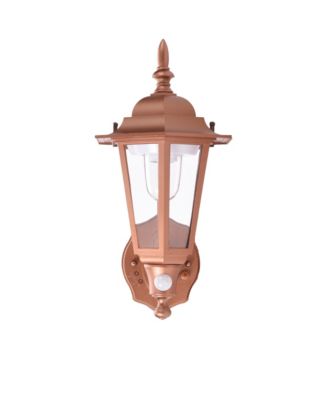BATTERY-POWERED MOTION ACTIVATED WALL SCONCE - COPPER 12 inch tall HEXAGONAL