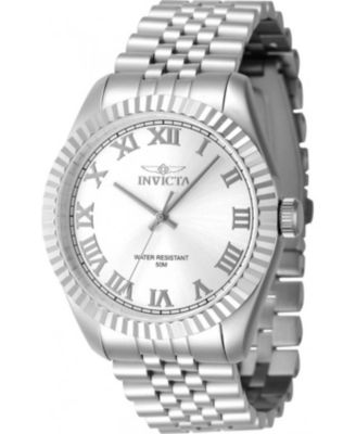 Men's 47397 Specialty Quartz 3 Hand Silver Dial Watch