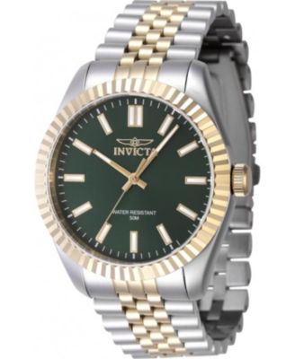 Men's 47485 Specialty Quartz 3 Hand Green Dial Watch