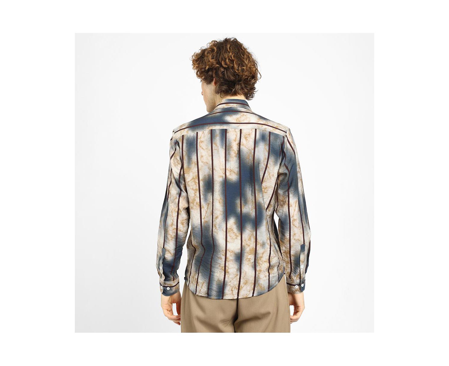 Men's Tie-Dye Striped Shirt
