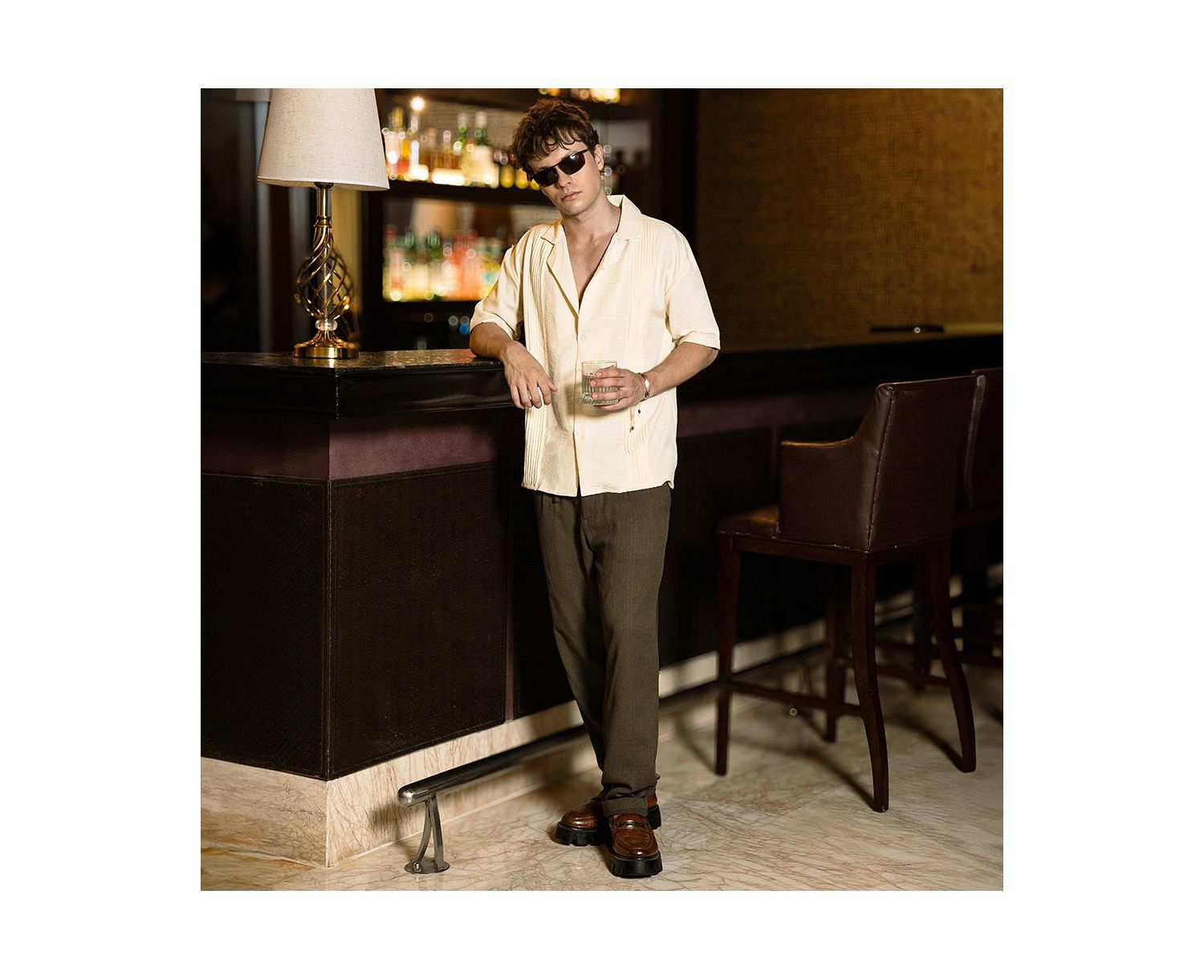 Men's Pleat-Block Oversized Shirt