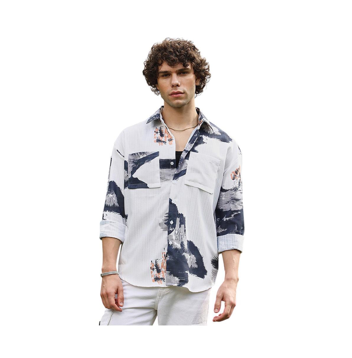 Campus Sutra Ethereal Strokes Oversized Shirt