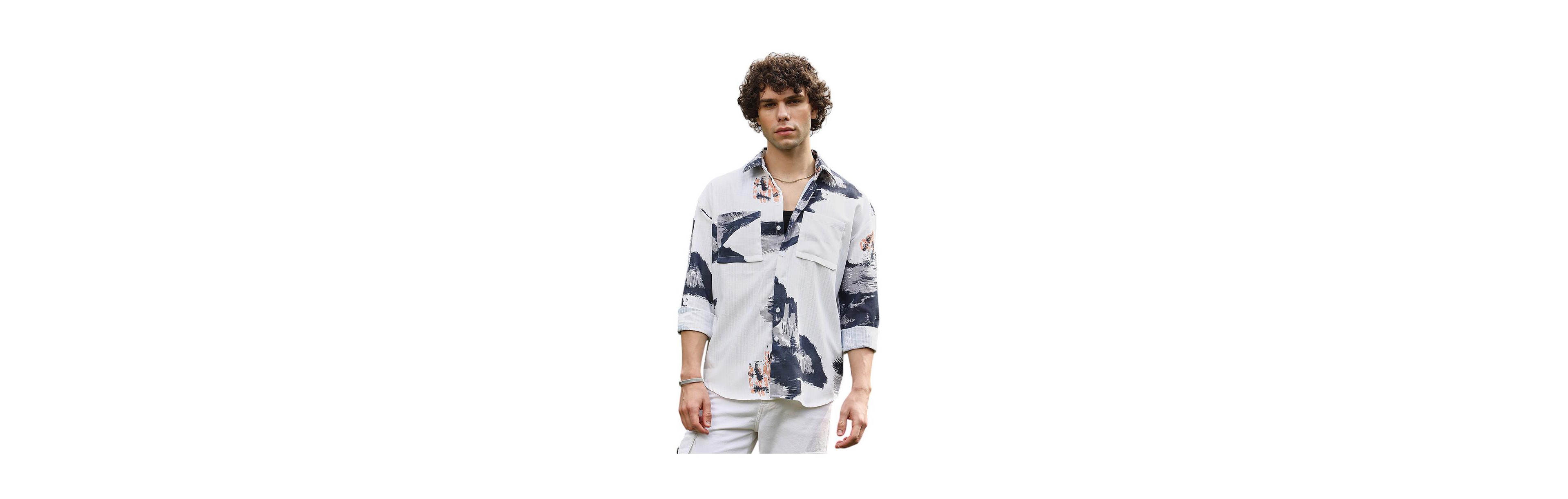 Campus Sutra Ethereal Strokes Oversized Shirt