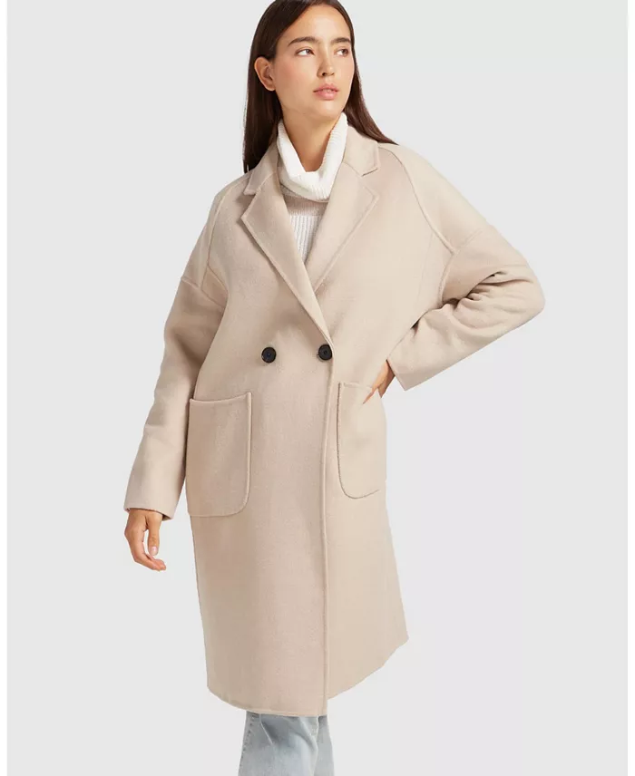 Women's Publisher Double Breasted Wool Blend Coat - thumbnail 5