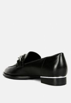 Rag and Co Womens Pola Leather Horsebit Loafers