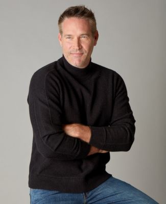 Men's Itch-Free Merino Wool Mock Neck Sweater with Lining