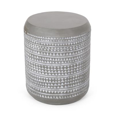 Streamdale Bohemian Textured Patio Side Table - Versatile Outdoor/Indoor Accent