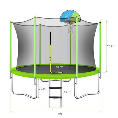 Streamdale 10ft Outdoor Trampoline with Safety Enclosure