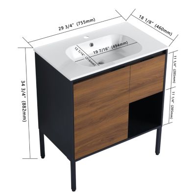 Streamdale Bathroom Vanity with Soft-Close Drawers and Gel Sink