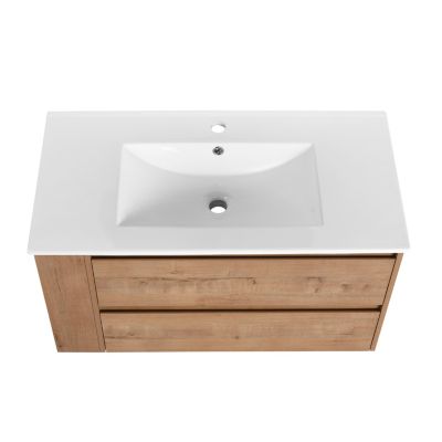 Streamdale 36" Wall Mounting Bathroom Vanity With Ceramic Sink, Soft Close Drawer