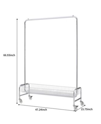 Streamdale Rolling Garment Rack with Basket