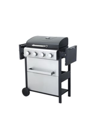 Streamdale 4-Burner Propane BBQ Grill, Foldable Table, Basket, Stainless Steel