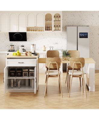 Streamdale Extendable Kitchen Island with Dining Table and Storage
