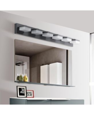 Modern 6-Light Black LED Vanity Mirror Light Fixture