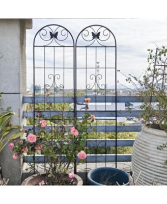 Streamdale 4-Pack Metal Garden Trellis, 86,7" Rustproof, Black