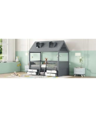 Twin Size Wood Bed House Bed Frame