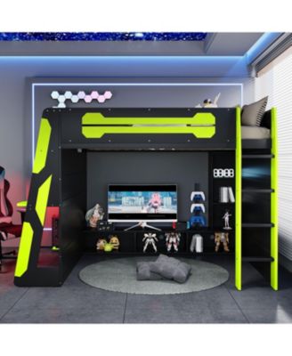 Loft Bed with Desk & Shelves