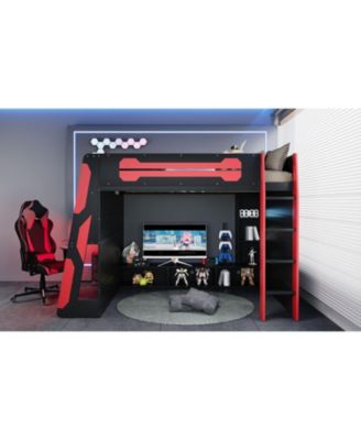 Loft Bed with Desk & Shelves