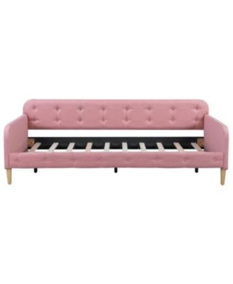 Twin Size Upholstered Daybed with 4 Support Legs