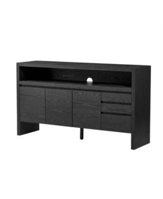 60" Modern Ash Veneer 3-Door Sideboard