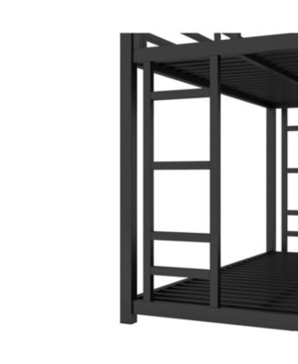 Metal Twin XL/Queen Bunk Bed Noise Reduced Black