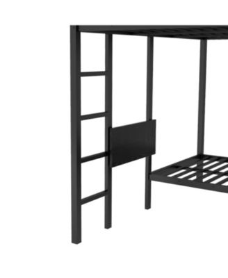 King/Twin XL Bunk Bed with Wardrobe & Desk - Black