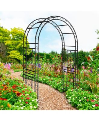 Black Metal Garden Arch 90.5" High