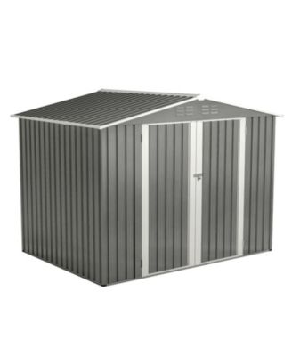 8x6 FT Outdoor Storage Shed with Metal Foundation