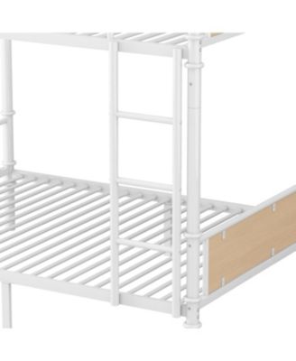 Twin XL Over Twin XL Metal Bunk Bed White