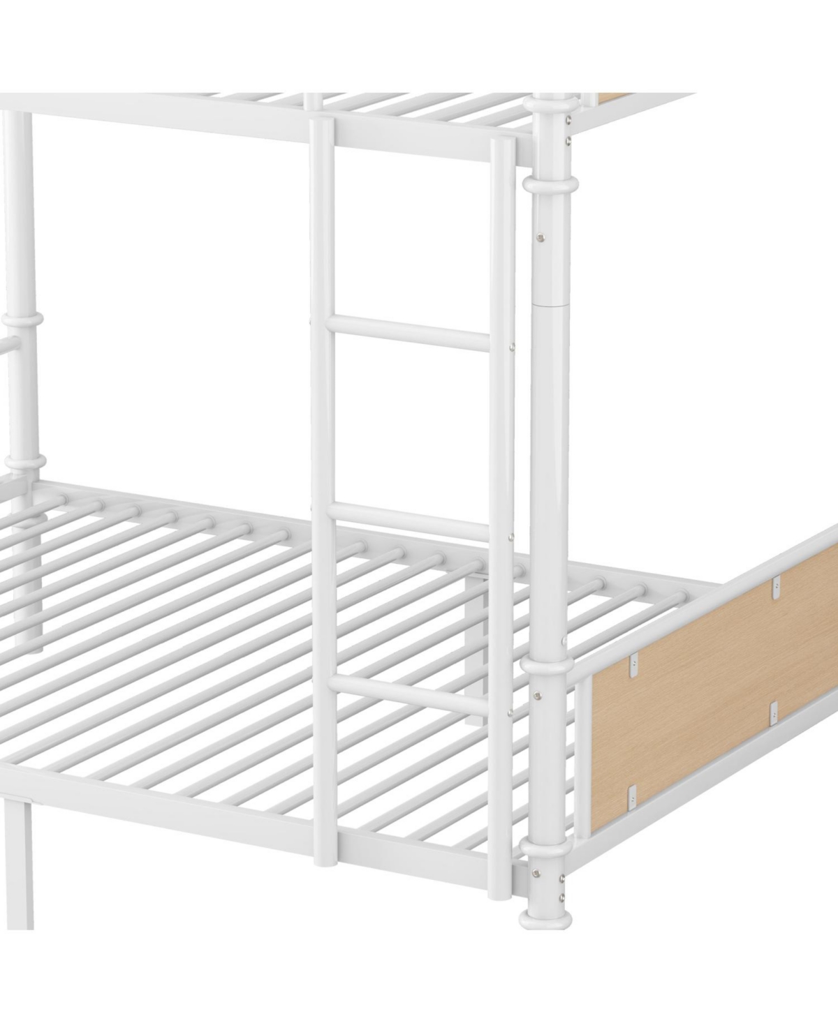 Streamdale Furniture Twin Xl Over Twin Xl Metal Bunk Bed White