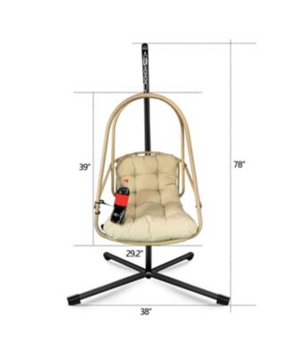 Wicker Egg Chair with Stand & Cushion