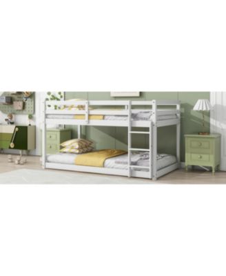 Solid Wood Twin Bunk Bed - White