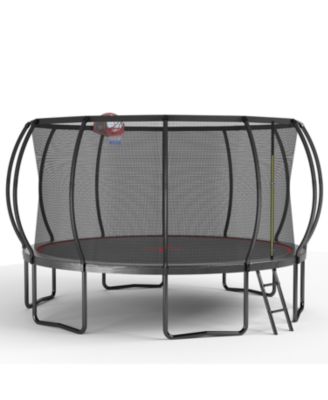 14FT trampoline Pumpkin- Black Red- fframe height 90cm
