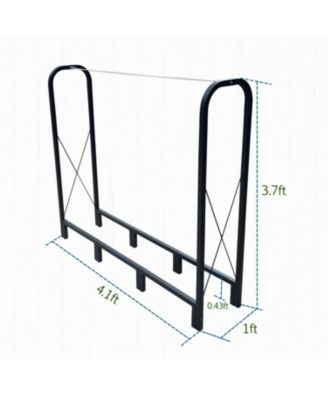 4.1ft Heavy Duty Firewood Rack - Matte Black